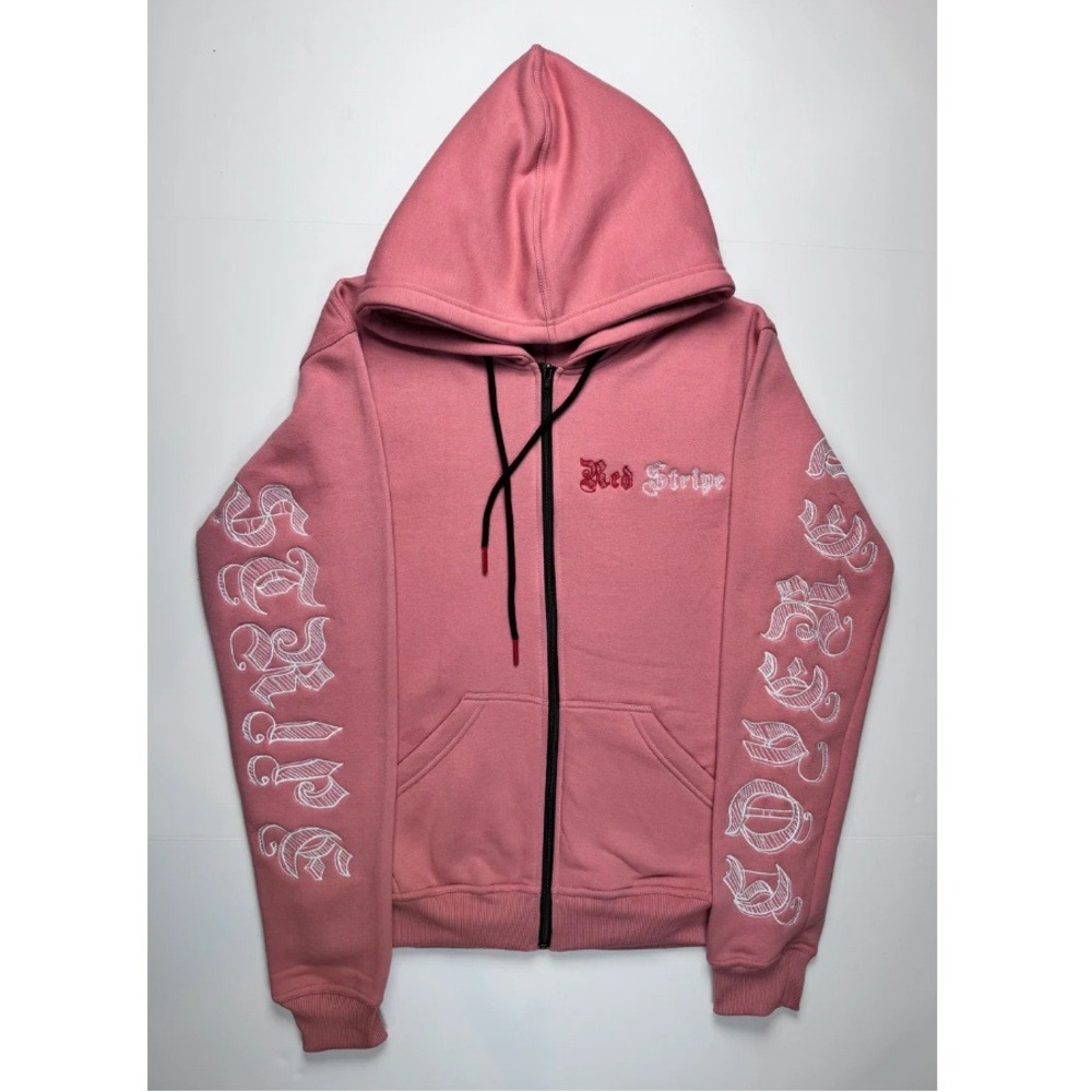 Red Stripe Unisex Pink Covered By The Stripe Full Zip Hoodie NWT Size XL